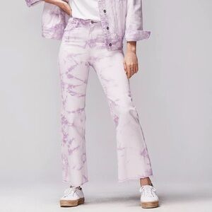 NWT Lee x Smiley Tie Dye High Rise Flare Jeans in Lavendula Purple
